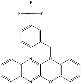 12-[3-(trifluoromethyl)benzyl]-12H-quinoxalino[2,3-b][1,4]benzoxazine Struktur