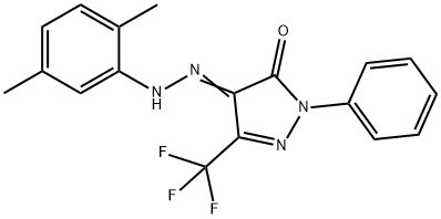 1-phenyl-3-(trifluoromethyl)-1H-pyrazole-4,5-dione 4-[(2,5-dimethylphenyl)hydrazone] Struktur