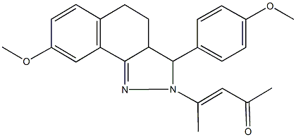 4-[8-methoxy-3-(4-methoxyphenyl)-3,3a,4,5-tetrahydro-2H-benzo[g]indazol-2-yl]-3-penten-2-one Struktur