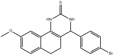 4-(4-bromophenyl)-9-methoxy-3,4,5,6-tetrahydrobenzo[h]quinazoline-2(1H)-thione Struktur