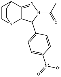 4-acetyl-3-{4-nitrophenyl}-1,4,5-triazatricyclo[5.2.2.0~2,6~]undec-5-ene Struktur