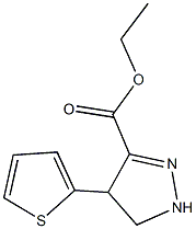 ethyl 4-(2-thienyl)-4,5-dihydro-1H-pyrazole-3-carboxylate Struktur