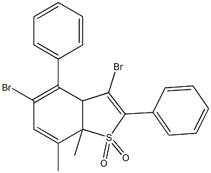 3,5-dibromo-7,7a-dimethyl-2,4-diphenyl-3a,7a-dihydro-1-benzothiophene 1,1-dioxide Struktur