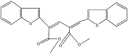 dimethyl 2-(1-benzothien-2-yl)-4-(1-benzothien-2-ylmethylene)-2-pentenedioate Struktur