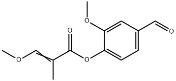 4-formyl-2-methoxyphenyl 3-methoxy-2-methylacrylate Struktur