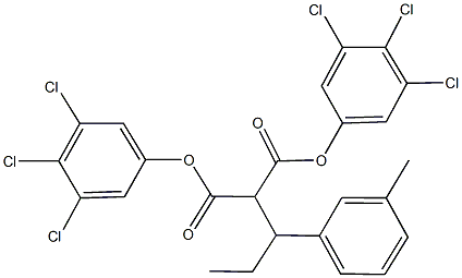 bis(3,4,5-trichlorophenyl) 2-[1-(3-methylphenyl)propyl]malonate Struktur