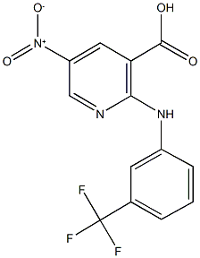 5-nitro-2-[3-(trifluoromethyl)anilino]nicotinic acid Struktur