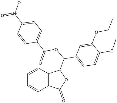 (3-ethoxy-4-methoxyphenyl)(3-oxo-1,3-dihydro-2-benzofuran-1-yl)methyl 4-nitrobenzoate Struktur