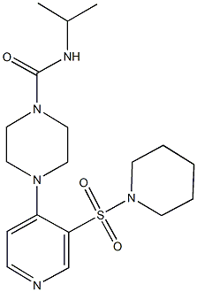 N-isopropyl-4-[3-(1-piperidinylsulfonyl)-4-pyridinyl]-1-piperazinecarboxamide Struktur