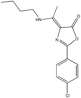 4-[1-(butylamino)ethylidene]-2-(4-chlorophenyl)-1,3-oxazol-5(4H)-one Struktur