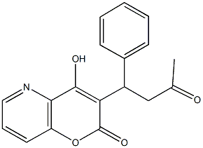 4-hydroxy-3-(3-oxo-1-phenylbutyl)-2H-pyrano[3,2-b]pyridin-2-one Struktur