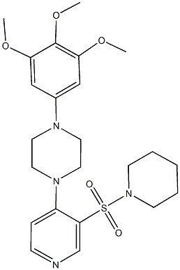 1-[3-(1-piperidinylsulfonyl)-4-pyridinyl]-4-(3,4,5-trimethoxyphenyl)piperazine Struktur