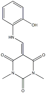 5-[(2-hydroxyanilino)methylene]-1,3-dimethyl-2,4,6(1H,3H,5H)-pyrimidinetrione Struktur