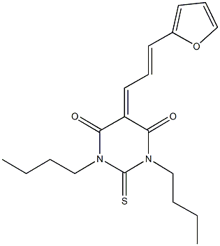 1,3-dibutyl-5-[3-(2-furyl)-2-propenylidene]-2-thioxodihydro-4,6(1H,5H)-pyrimidinedione Struktur