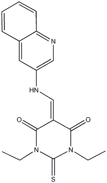 1,3-diethyl-5-[(3-quinolinylamino)methylene]-2-thioxodihydro-4,6(1H,5H)-pyrimidinedione Struktur