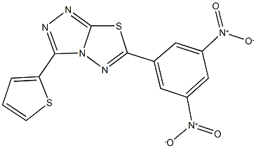 6-{3,5-bisnitrophenyl}-3-(2-thienyl)[1,2,4]triazolo[3,4-b][1,3,4]thiadiazole Struktur