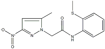 2-{3-nitro-5-methyl-1H-pyrazol-1-yl}-N-[2-(methylsulfanyl)phenyl]acetamide Struktur