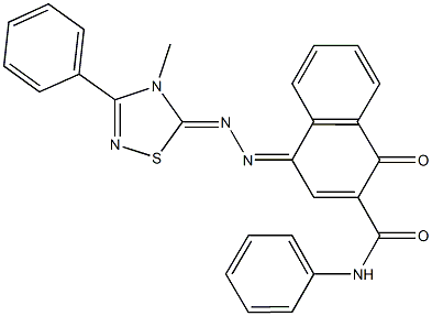 4-[(4-methyl-3-phenyl-1,2,4-thiadiazol-5(4H)-ylidene)hydrazono]-1-oxo-N-phenyl-1,4-dihydro-2-naphthalenecarboxamide Struktur