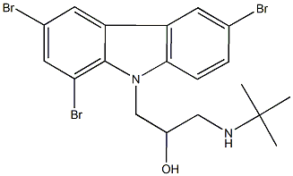 1-(tert-butylamino)-3-(1,3,6-tribromo-9H-carbazol-9-yl)-2-propanol Struktur