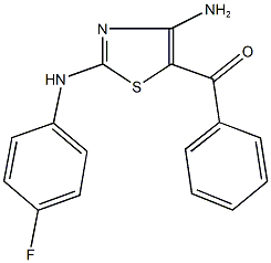 [4-amino-2-(4-fluoroanilino)-1,3-thiazol-5-yl](phenyl)methanone Struktur