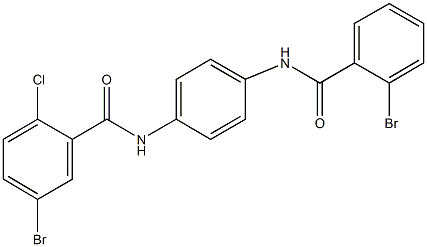 5-bromo-N-{4-[(2-bromobenzoyl)amino]phenyl}-2-chlorobenzamide Struktur