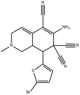 6-amino-8-(5-bromo-2-thienyl)-2-methyl-2,3,8,8a-tetrahydro-5,7,7(1H)-isoquinolinetricarbonitrile Struktur