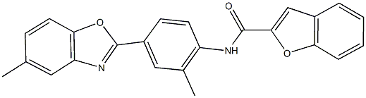 N-[2-methyl-4-(5-methyl-1,3-benzoxazol-2-yl)phenyl]-1-benzofuran-2-carboxamide Struktur