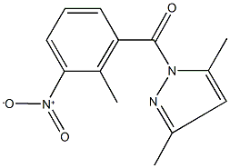 1-{3-nitro-2-methylbenzoyl}-3,5-dimethyl-1H-pyrazole Struktur