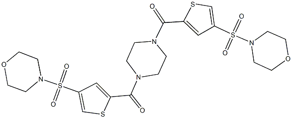 4-({5-[(4-{[4-(4-morpholinylsulfonyl)-2-thienyl]carbonyl}-1-piperazinyl)carbonyl]-3-thienyl}sulfonyl)morpholine Struktur