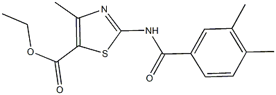 ethyl 2-[(3,4-dimethylbenzoyl)amino]-4-methyl-1,3-thiazole-5-carboxylate Struktur