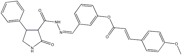 3-{2-[(2-oxo-4-phenyl-3-pyrrolidinyl)carbonyl]carbohydrazonoyl}phenyl 3-(4-methoxyphenyl)acrylate Struktur