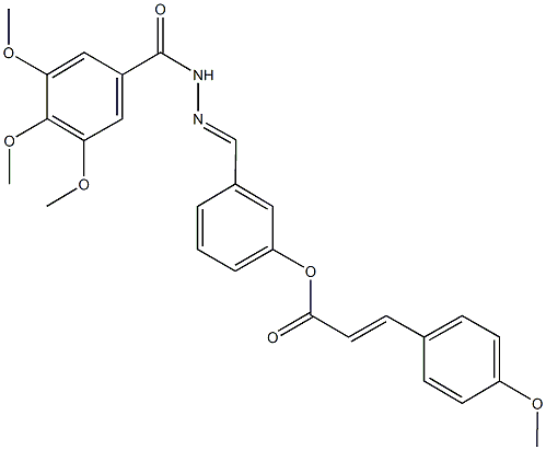 3-[2-(3,4,5-trimethoxybenzoyl)carbohydrazonoyl]phenyl 3-(4-methoxyphenyl)acrylate Struktur