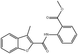 methyl 2-{[(3-methyl-1-benzofuran-2-yl)carbonyl]amino}benzoate Struktur