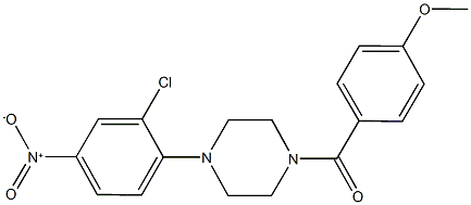 1-{2-chloro-4-nitrophenyl}-4-(4-methoxybenzoyl)piperazine Struktur