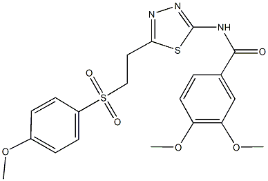 3,4-dimethoxy-N-(5-{2-[(4-methoxyphenyl)sulfonyl]ethyl}-1,3,4-thiadiazol-2-yl)benzamide Struktur