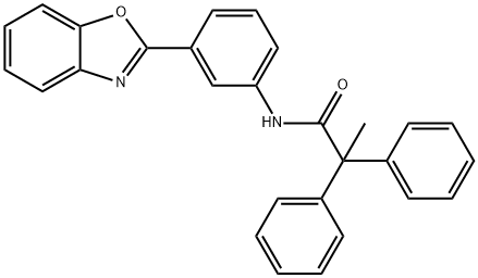 N-[3-(1,3-benzoxazol-2-yl)phenyl]-2,2-diphenylpropanamide Struktur