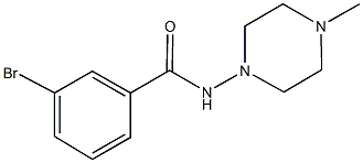 3-bromo-N-(4-methyl-1-piperazinyl)benzamide Struktur