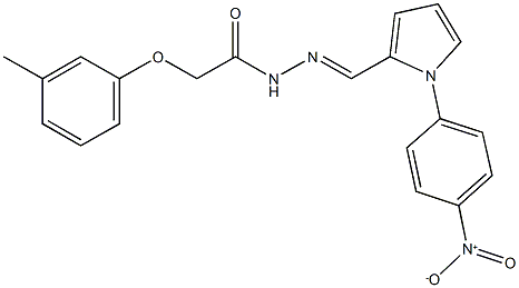 N'-[(1-{4-nitrophenyl}-1H-pyrrol-2-yl)methylene]-2-(3-methylphenoxy)acetohydrazide Struktur