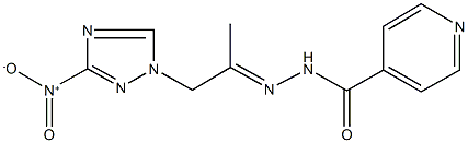 N'-(2-{3-nitro-1H-1,2,4-triazol-1-yl}-1-methylethylidene)isonicotinohydrazide Struktur