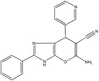 5-amino-2-phenyl-7-(3-pyridinyl)-3,7-dihydropyrano[2,3-d]imidazole-6-carbonitrile Struktur