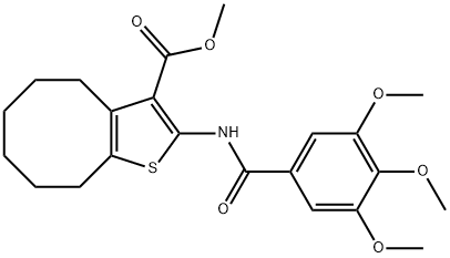 methyl 2-[(3,4,5-trimethoxybenzoyl)amino]-4,5,6,7,8,9-hexahydrocycloocta[b]thiophene-3-carboxylate Struktur