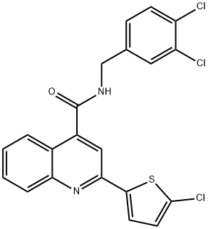 2-(5-chloro-2-thienyl)-N-(3,4-dichlorobenzyl)-4-quinolinecarboxamide Struktur