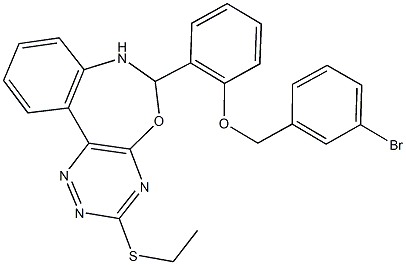 6-{2-[(3-bromobenzyl)oxy]phenyl}-3-(ethylsulfanyl)-6,7-dihydro[1,2,4]triazino[5,6-d][3,1]benzoxazepine Struktur