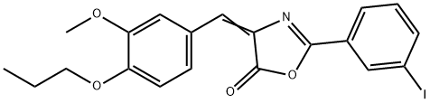 2-(3-iodophenyl)-4-(3-methoxy-4-propoxybenzylidene)-1,3-oxazol-5(4H)-one Struktur