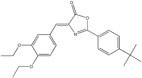 2-(4-tert-butylphenyl)-4-(3,4-diethoxybenzylidene)-1,3-oxazol-5(4H)-one Struktur