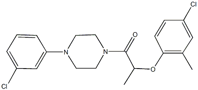 1-[2-(4-chloro-2-methylphenoxy)propanoyl]-4-(3-chlorophenyl)piperazine Struktur