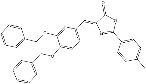 4-[3,4-bis(benzyloxy)benzylidene]-2-(4-methylphenyl)-1,3-oxazol-5(4H)-one Struktur