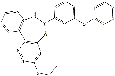 3-(ethylsulfanyl)-6-(3-phenoxyphenyl)-6,7-dihydro[1,2,4]triazino[5,6-d][3,1]benzoxazepine Struktur