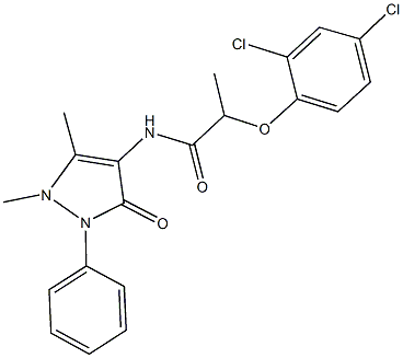 2-(2,4-dichlorophenoxy)-N-(1,5-dimethyl-3-oxo-2-phenyl-2,3-dihydro-1H-pyrazol-4-yl)propanamide Struktur