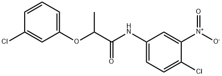 N-{4-chloro-3-nitrophenyl}-2-(3-chlorophenoxy)propanamide Struktur